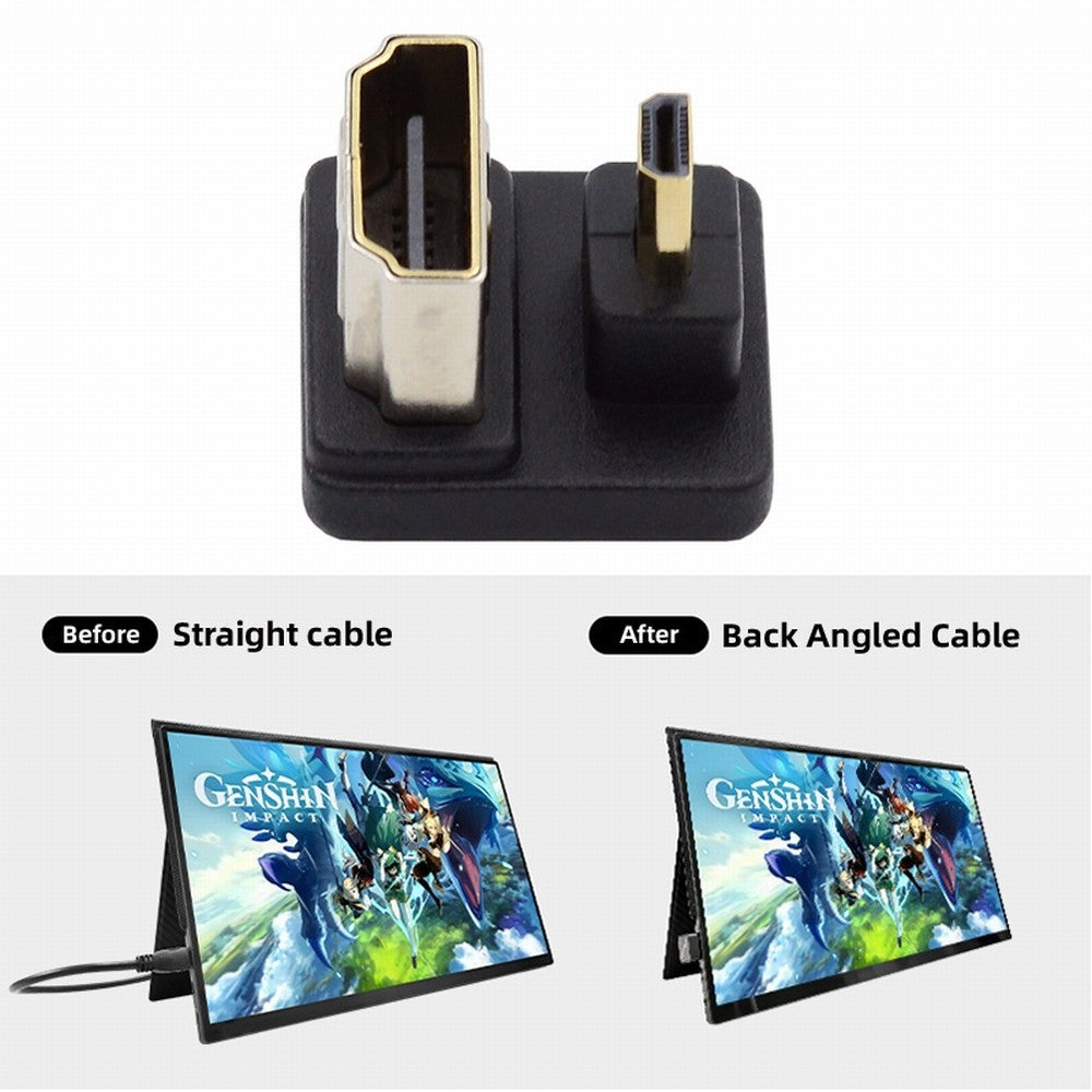 Chenyang Micro HDMI 1.4 Male Type-D to HDMI Female Port Savers 360 Degree Down Opposite U Shape Back Angled Extension Adapter Converter HD-020-DN