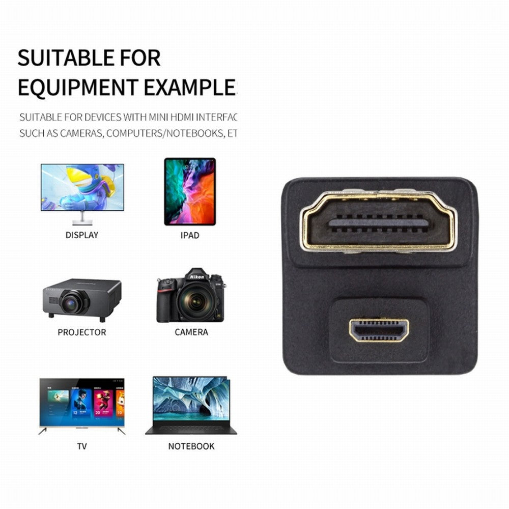 Chenyang Micro HDMI 1.4 Male Type-D to HDMI Female Port Savers 360 Degree Up Opposite U Shape Back Angled Extension Adapter Converter HD-020-UP