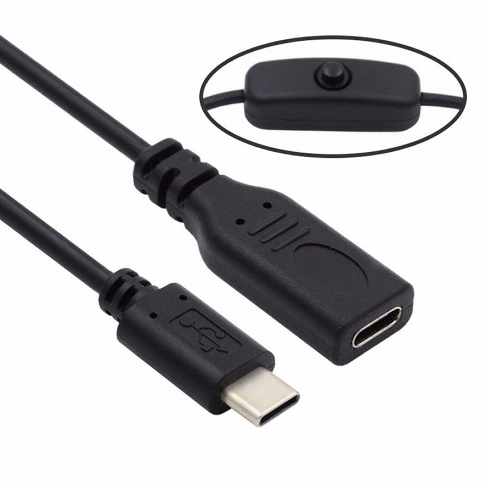 Chenyang USB-C Cable with On Off Power Switch Button USB Type C Male to Female for Laptop Keyboard Raspberry Pi 4B UC-148