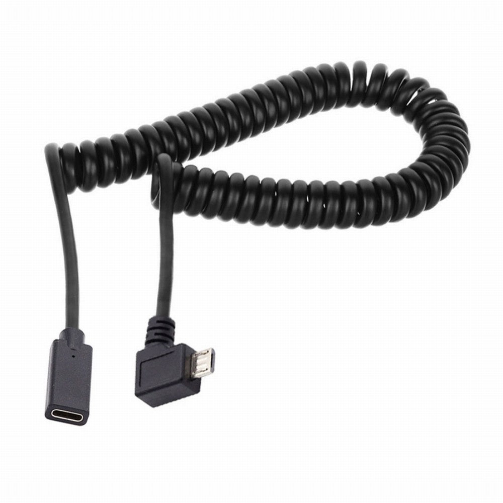 Chenyang Stretch Coiled USB-C Keyboard Mouse Cable for Gaming Keyboard Micro USB Male to Type-C Female Extension Cable Power & Data UC-133-MMCF