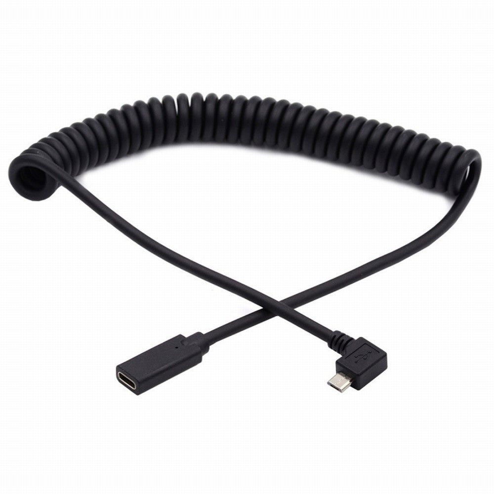 Chenyang Stretch Coiled USB-C Keyboard Mouse Cable for Gaming Keyboard Micro USB Male to Type-C Female Extension Cable Power & Data UC-133-MMCF