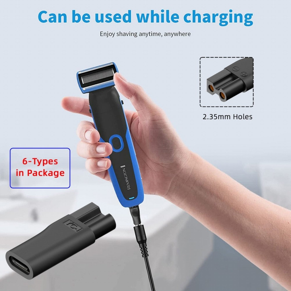 Chenyang 6pcs/set USB-C Female to 2Pin DC 5V Power Charge Adapter for Electric Hair Clipper Beard Trimmers Shavers Beauty Instruments UC-150