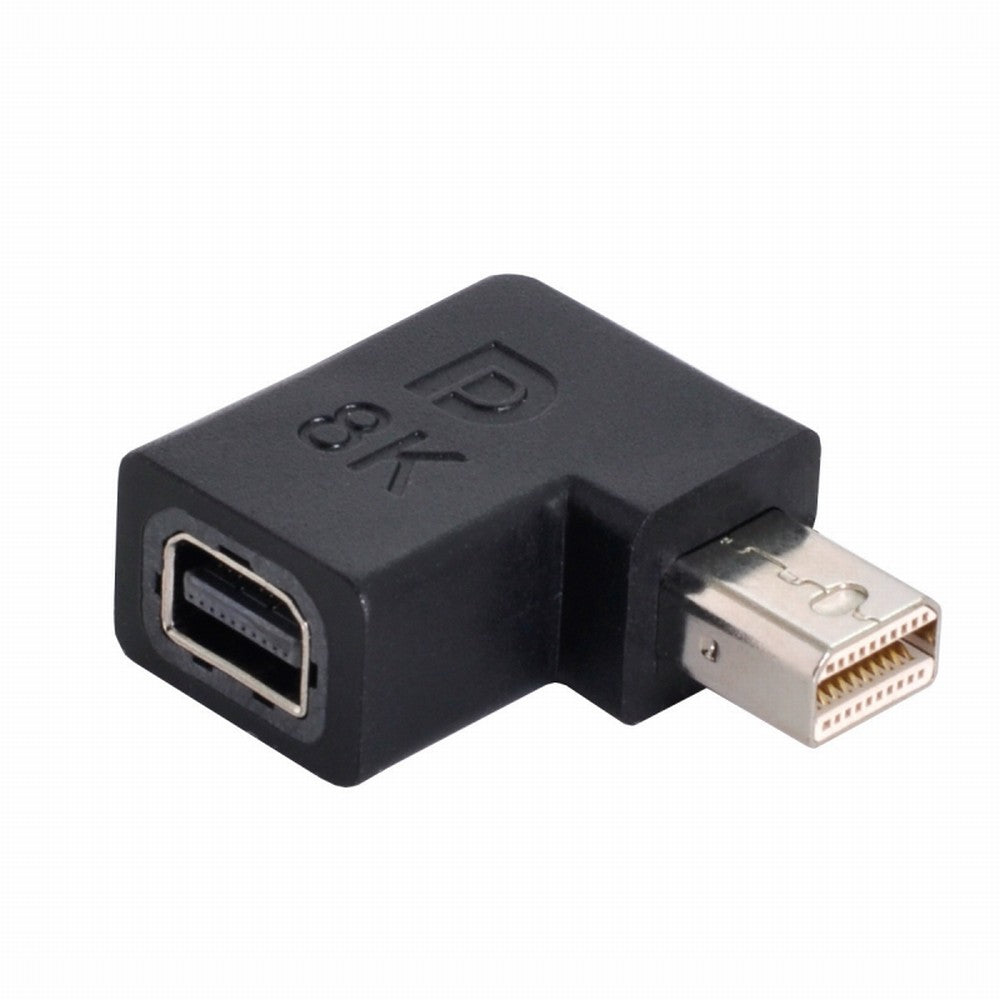 Chenyang Angled Mini DisplayPort 1.4 Male to Mini DP Female 8K 60hz Adapter Ultra-HD UHD 4K 144hz 7680*4320 for Video PC Laptop Monitor DP-036-8K07