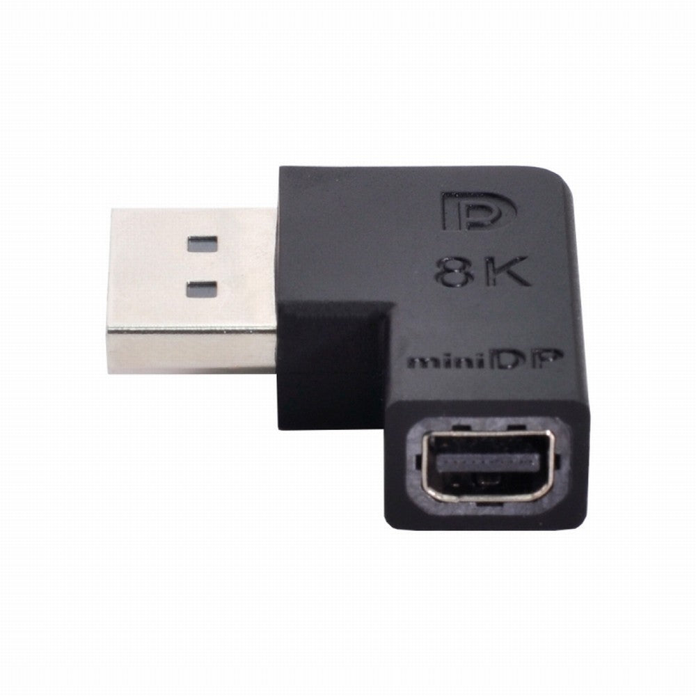 Chenyang Angled DisplayPort 1.4 Male to Mini DP Female 8K 60hz Adapter Ultra-HD UHD 4K 144hz 7680*4320 for Video PC Laptop Monitor DP-036-8K08