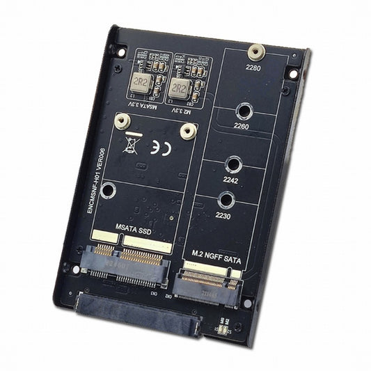 Chenyang Dual MSATA NGFF B+M SSD Card JBOD Raid0 Span Bridge to 2.5inch SATA Combo HDD Disk Drive Enclosure SA-060