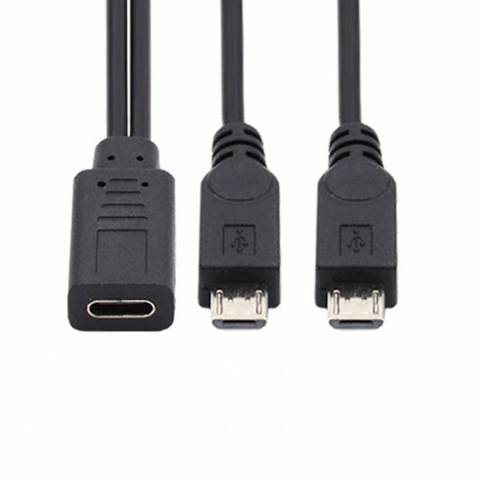 Chenyang Type-C USB-C Female DC 5V to Dual Micro USB 5Pin Male Splitter Extension Charge Cable U2-069-TC003