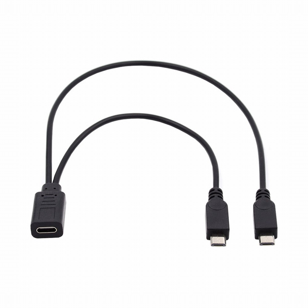 Chenyang Type-C USB-C Female DC 5V to Dual Micro USB 5Pin Male Splitter Extension Charge Cable U2-069-TC003