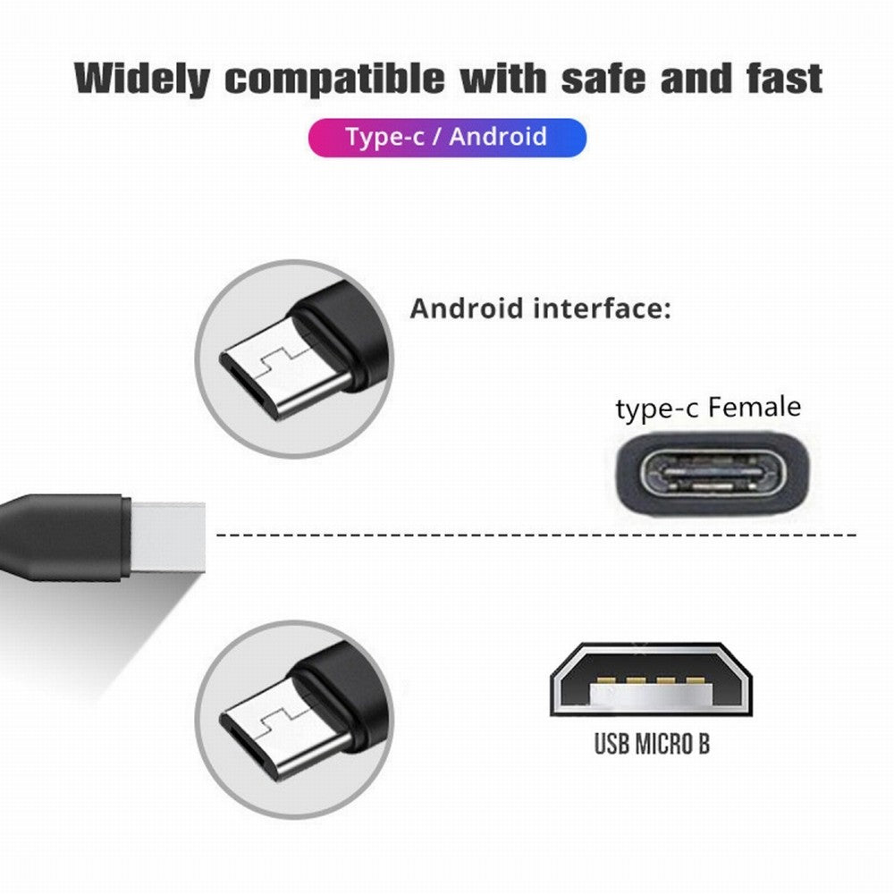 Chenyang Type-C USB-C Female DC 5V to Dual Micro USB 5Pin Male Splitter Extension Charge Cable U2-069-TC003