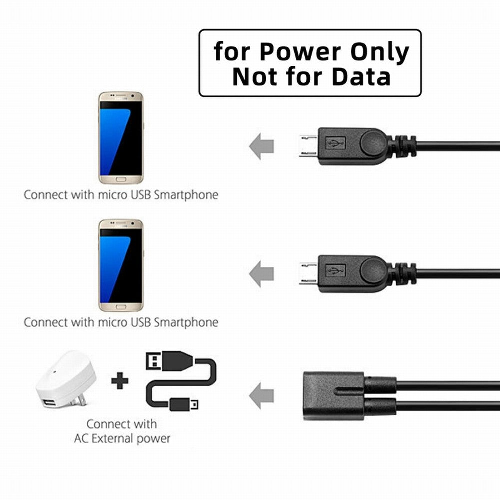 Chenyang Type-C USB-C Female DC 5V to Dual Micro USB 5Pin Male Splitter Extension Charge Cable U2-069-TC003