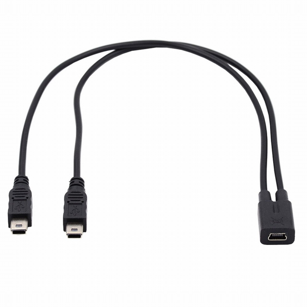 Chenyang Mini USB 2.0 Female DC 5V to Dual Mini USB 5Pin Male Splitter Extension Charge Cable U2-069-TC004