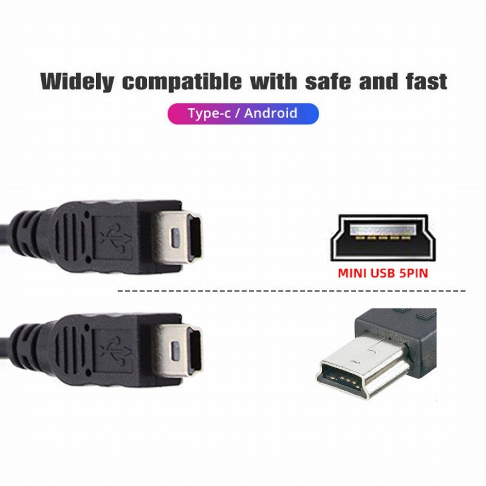 Chenyang Mini USB 2.0 Female DC 5V to Dual Mini USB 5Pin Male Splitter Extension Charge Cable U2-069-TC004