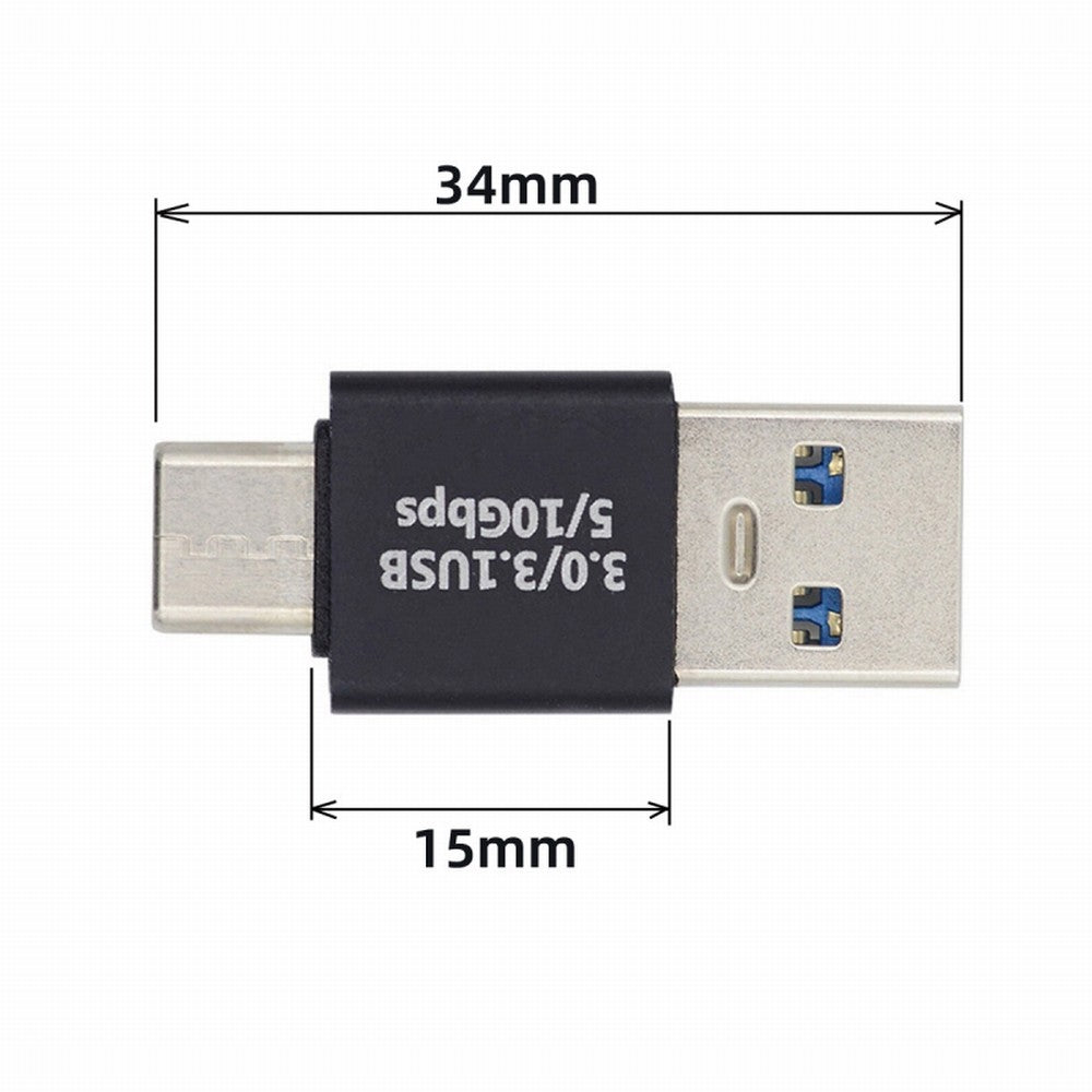 Chenyang USB3.0 Type A Male to USB 3.1 Type C Male Data 10Gbps Charge Adapter for Laptop Phone UC-070-TC001