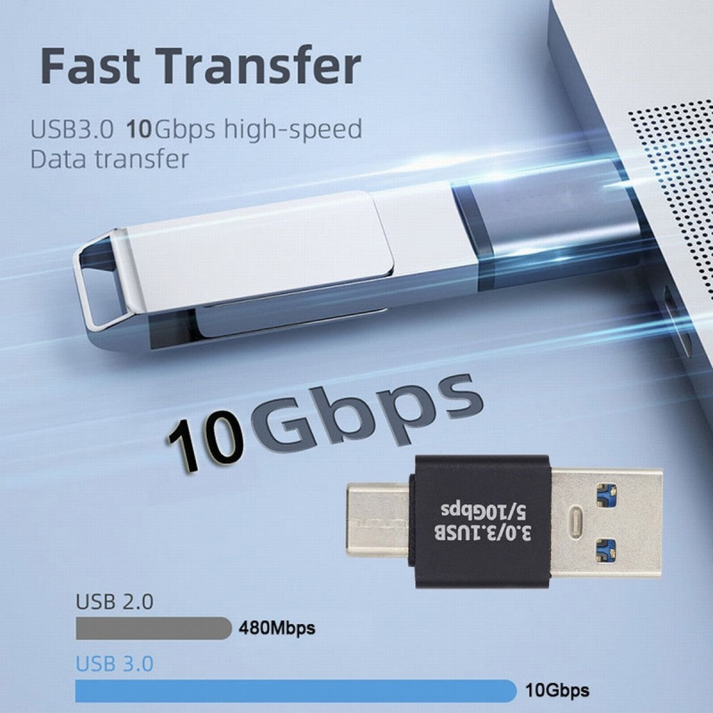 Chenyang USB3.0 Type A Male to USB 3.1 Type C Male Data 10Gbps Charge Adapter for Laptop Phone UC-070-TC001