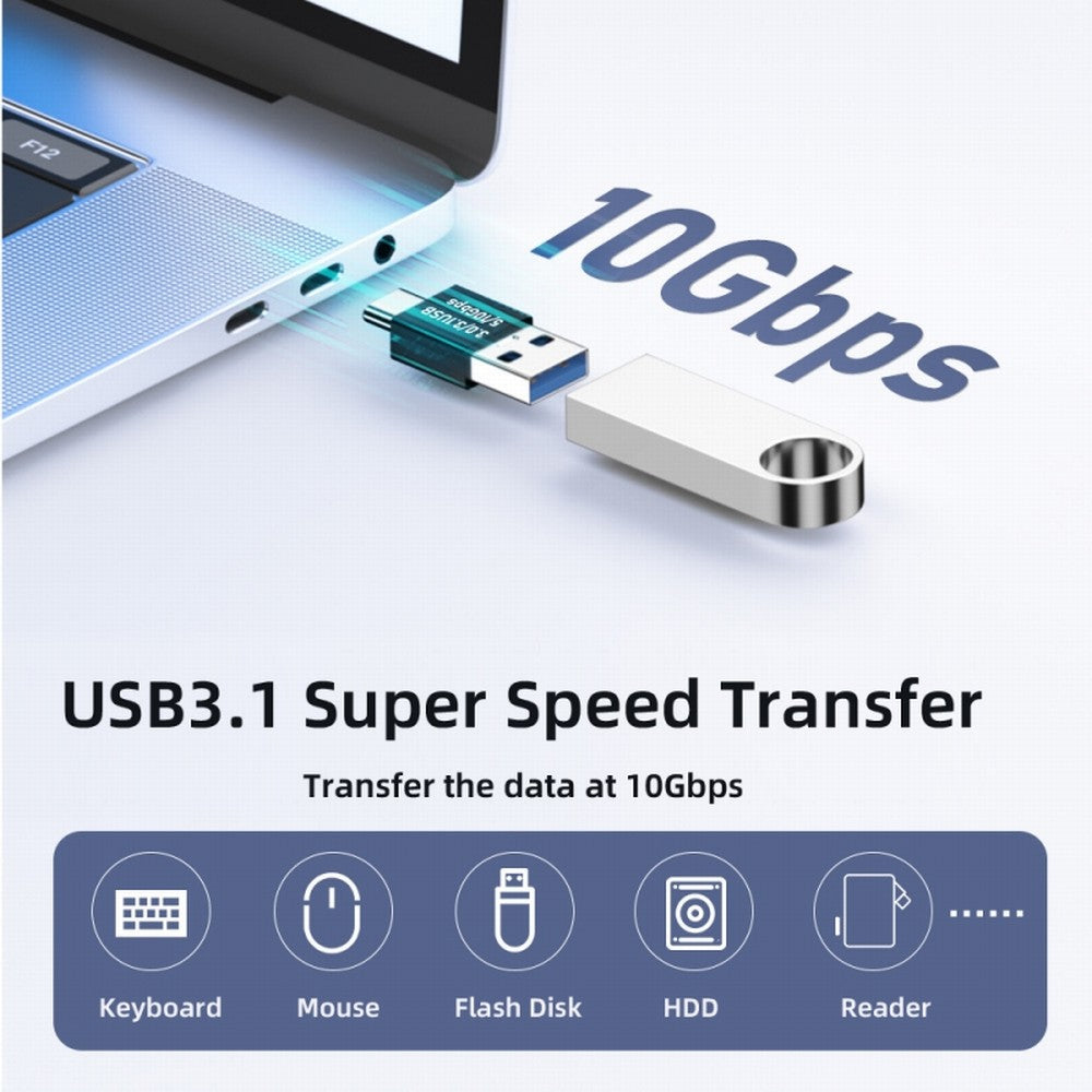 Chenyang USB 3.1 Type C Male OTG to USB3.0 Type A Male Data 10Gbps Charge Adapter for Laptop Phone UC-070-TC002