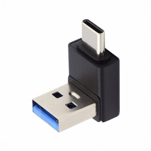 Chenyang Up Angled USB3.0 Type A Male to USB 3.1 Type C Male Data 10Gbps Charge Adapter 90 Degree for Laptop Phone UC-070-TC005