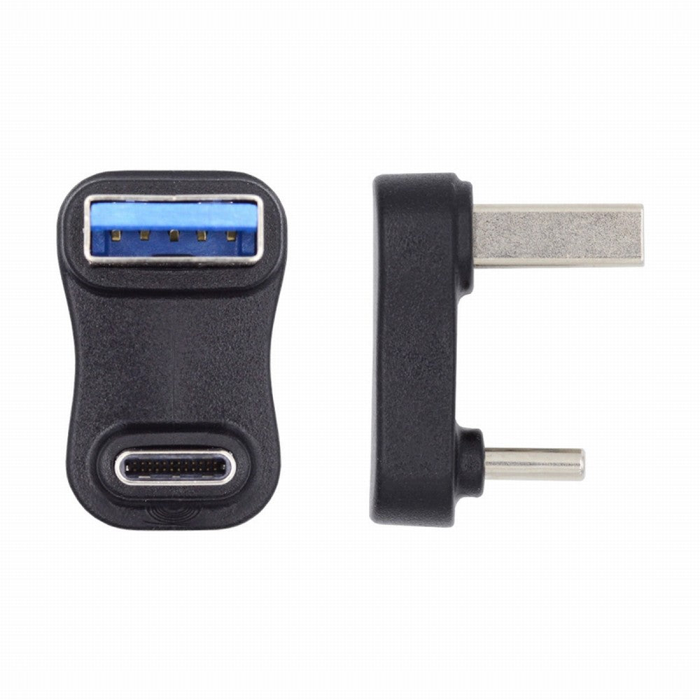 Chenyang USB3.0 Type A Male to USB 3.1 Type C Male Data 10Gbps Up Opposite U Shape Back Angled Charge Adapter 90 Degree for Laptop Phone UC-070-TC007