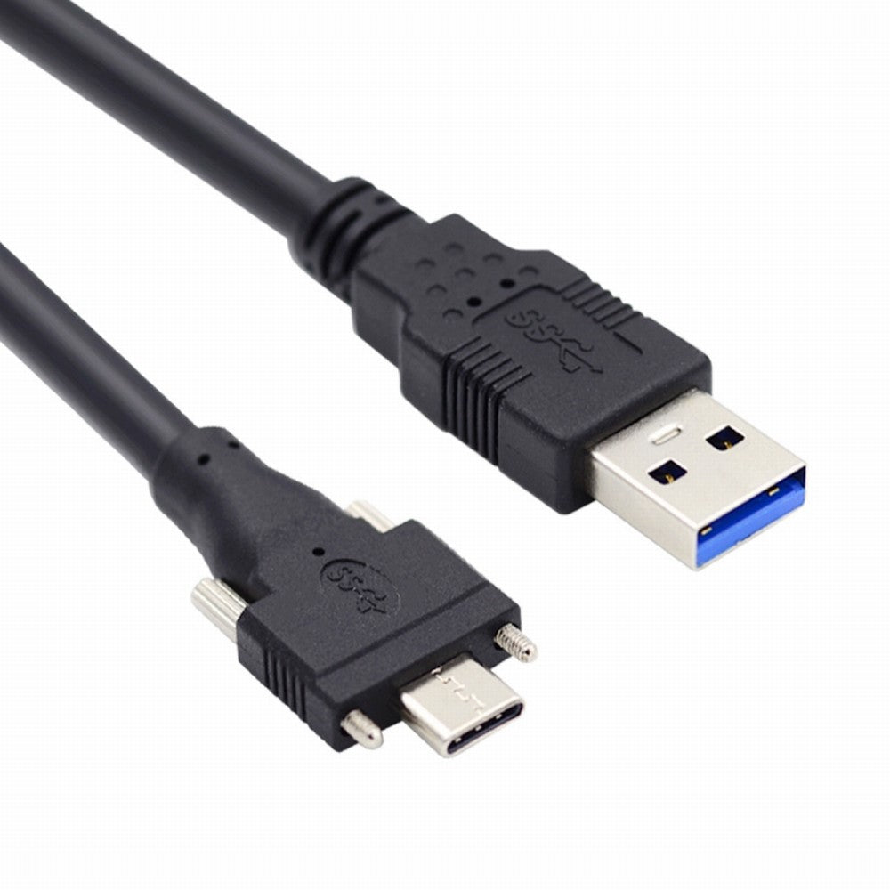 Chenyang 5 Meters USB 3.1 Type-C Dual Locking Connector to Standard USB3.0 Data Cable for Camera With Panel Mount Screw UC-048-5.0M