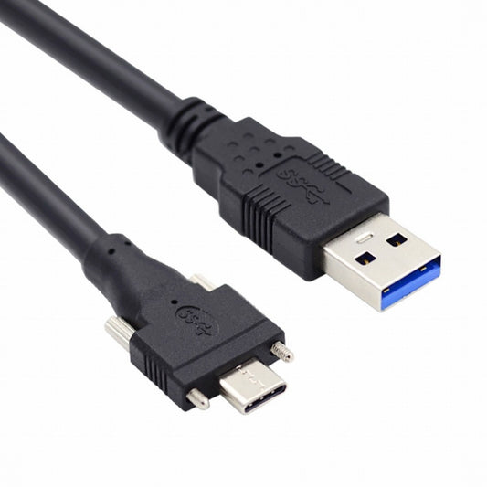 Chenyang 5 Meters USB 3.1 Type-C Dual Locking Connector to Standard USB3.0 Data Cable for Camera With Panel Mount Screw UC-048-5.0M