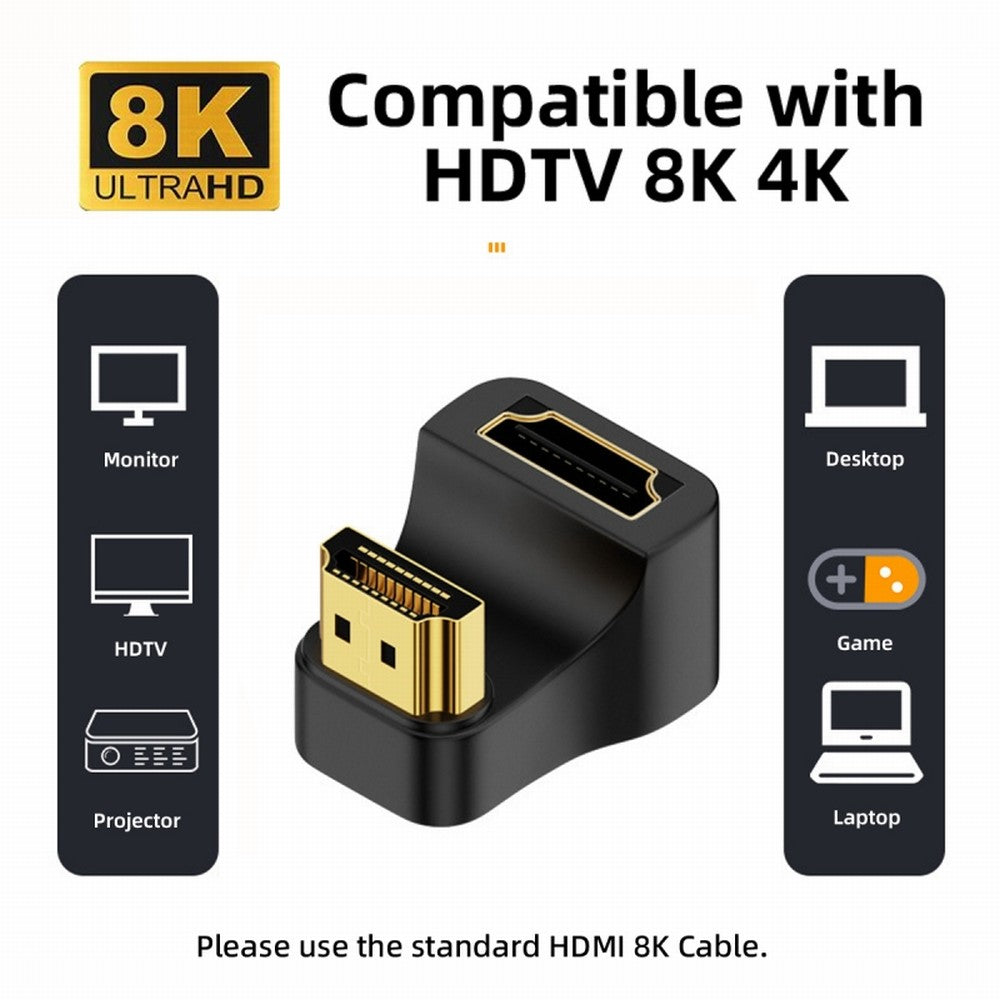 Chenyang HDMI Male Type-A to HDMI Female Port Savers 360 Degree Up Opposite U Shape Back Angled Extension Adapter Converter HD-024-UP