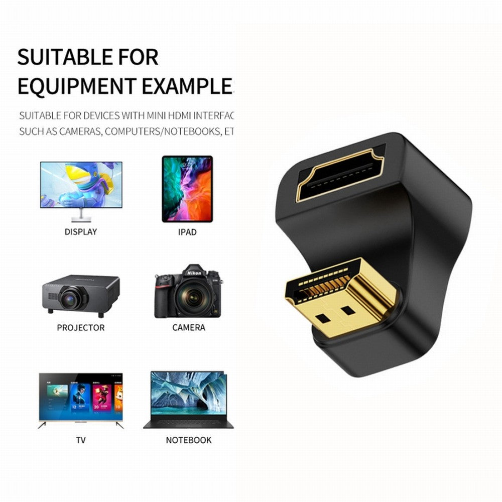 Chenyang HDMI Male Type-A to HDMI Female Port Savers 360 Degree Up Opposite U Shape Back Angled Extension Adapter Converter HD-024-UP