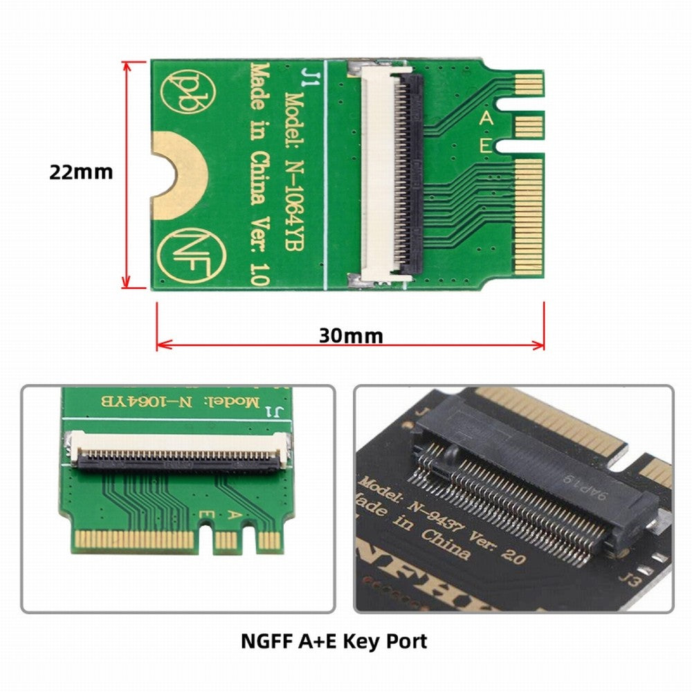 Chenyang Mini PCI-E PCI Express & NGFF A+E Key to SATA 3.0 Four Ports Adapter Cable 6Gbps Hard Drive Extension Card for SSD SA-064