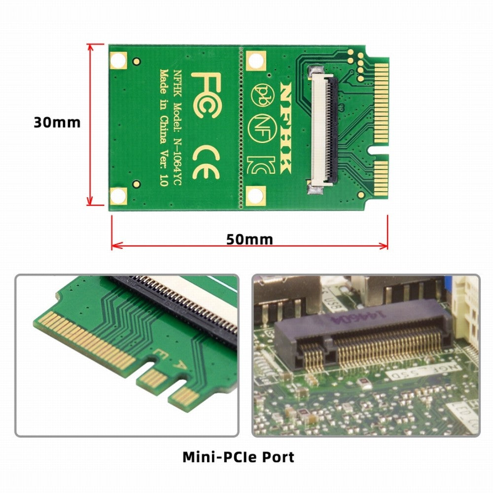 Chenyang Mini PCI-E PCI Express & NGFF A+E Key to SATA 3.0 Four Ports Adapter Cable 6Gbps Hard Drive Extension Card for SSD SA-064