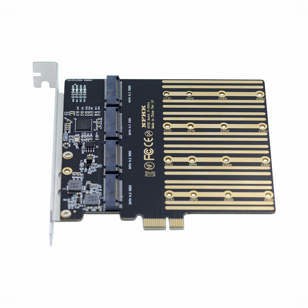 Chenyang Four SATA NGFF Key B+M SSD to PCI-E 1x Mainboard Desktop Adapter Converter SSD Card ASM1064 2280 SA-061