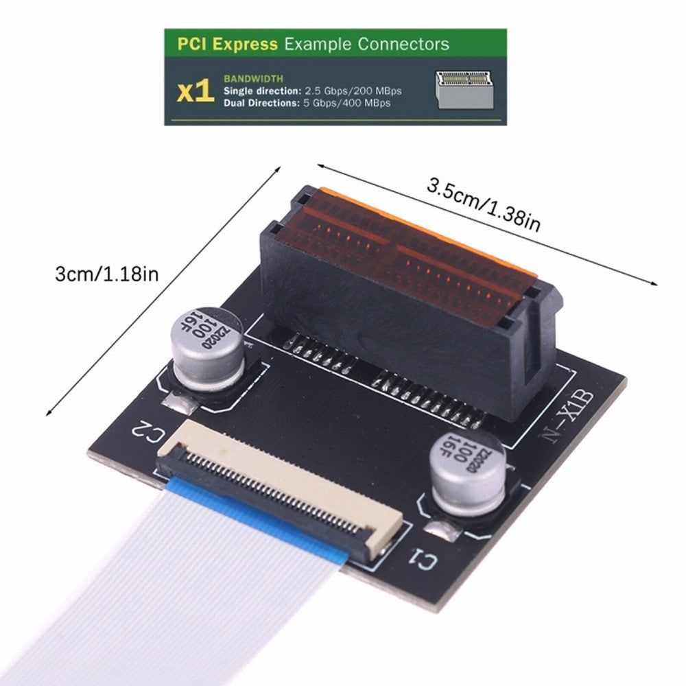 Chenyang Low Profile PCI-E Express 1X Slot Riser Card Extender Extension Ribbon Flex Relocate Cable 10cm 90 Degree Angled EP-017