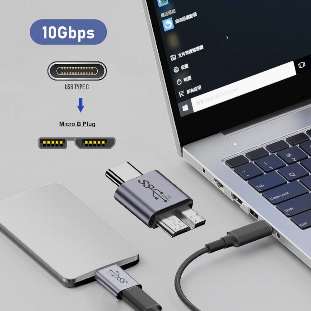 Chenyang USB-C USB 3.1 Type C Male to Micro USB 3.0 Male Data Adapter 10Gbps Data Power for Laptop SSD Disk UC-082-MMCM