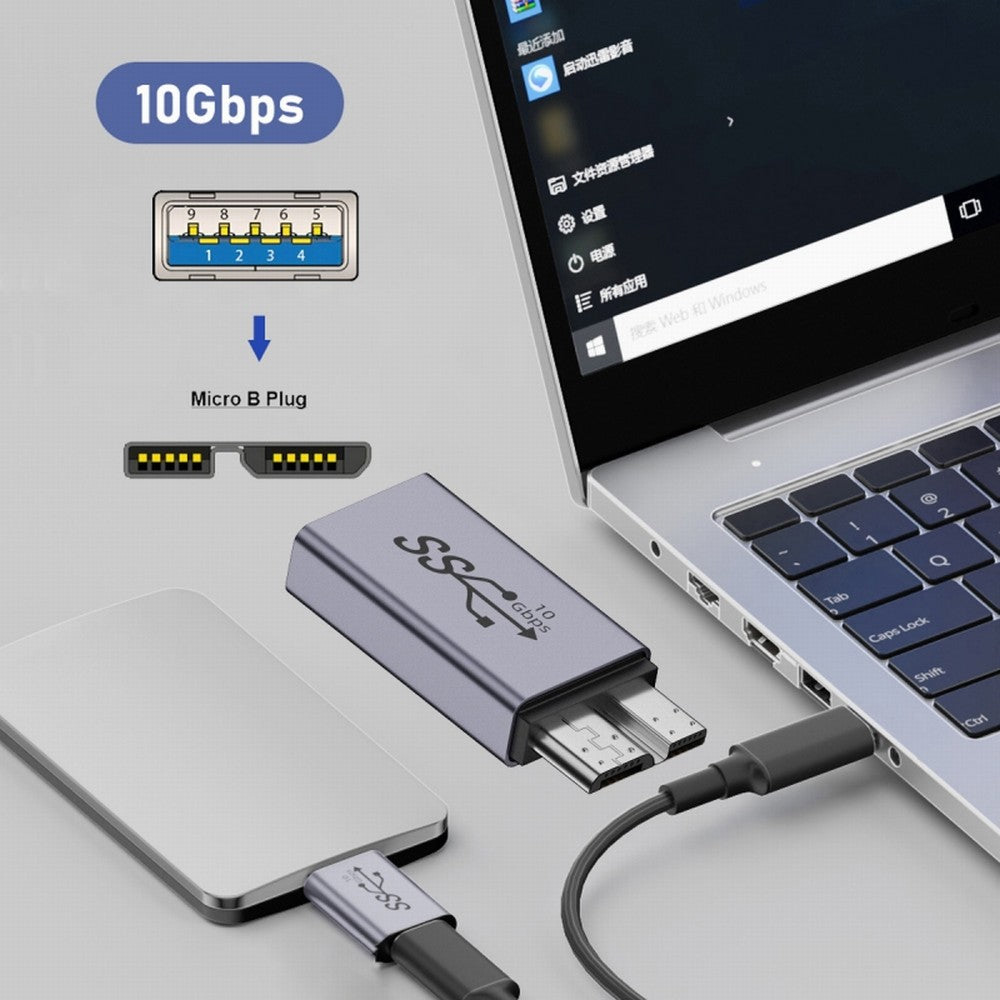 Chenyang USB-C USB 3.1 Type A Female to Micro USB 3.0 Male Data Adapter 10Gbps Data Power for Laptop SSD Disk UC-082-MMAF