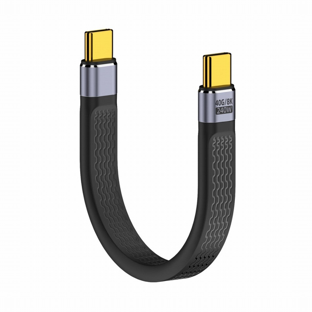 Chenyang 240W Type-C USB-C Male to Male USB4 40Gbps 100W 8K Flat Slim FPC Data Cable for Laptop Phone 13cm UC-002-0.13W