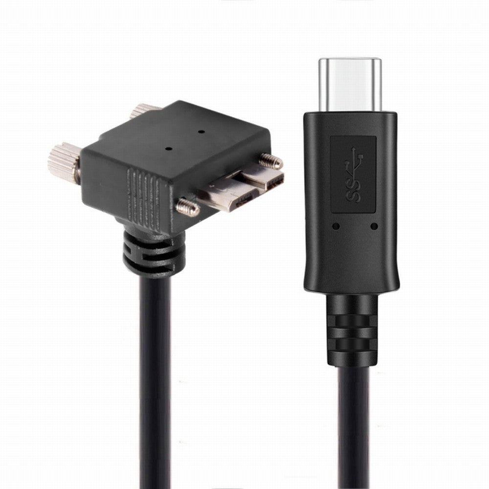 Chenyang 5Gbps USB-C Type-C Host to Micro USB3.0 Screw Mount 90 Degree Up Angled for Industrial Camera Storage UC-105-UP