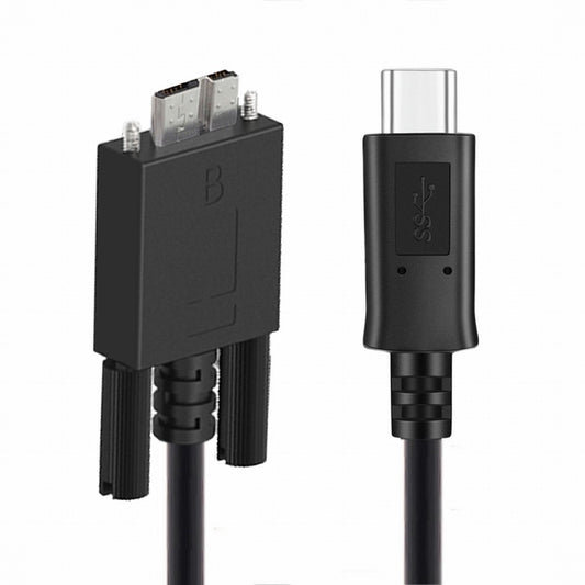 Chenyang 5Gbps USB-C Type-C Host to Micro USB3.0 Screw Mount Straight Cable for Industrial Camera Storage UC-105-BK