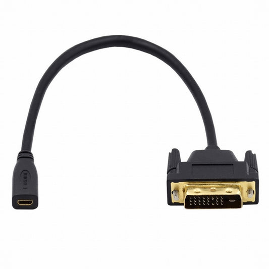 Chenyang DVI 24+1 Male to Micro HDMI 1.4 Type-D 4K Female Extension Cable for Computer HDTV Graphics Card UHD HD-025-DF