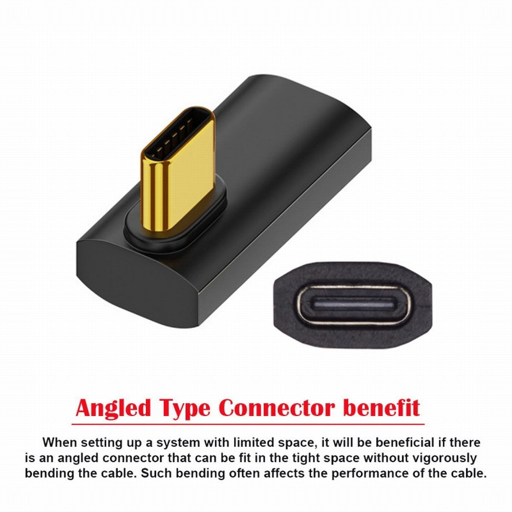 Chenyang USB4 Type C Male to Female Extension 240W Power 40Gbps Data 8K Video Adapter Low Profile Left Right Angled for NS Phone Laptop UC-103-LP