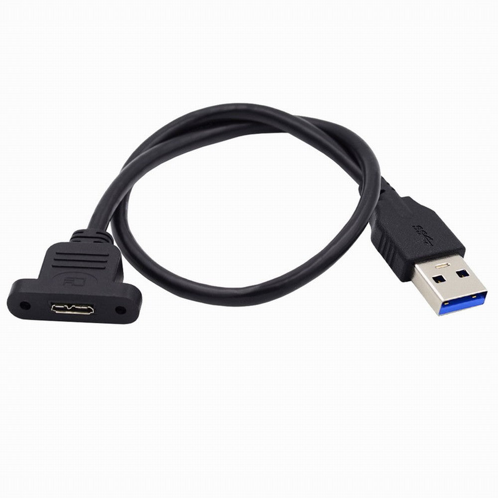 Chenyang Type-A USB 3.0 Male to Micro 3.0 Type-B Female Screw Mount Type Extension Cable 5Gbps U3-083-AM