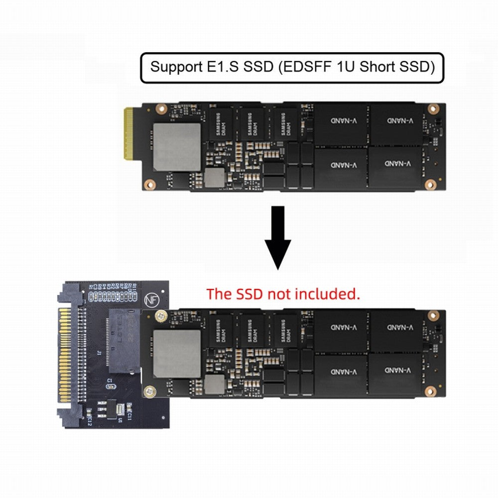 Chenyang U.2 SFF-8639 Host Adapter to NVMe Ruler 1U GEN-Z EDSFF 1C 4X Short SSD P4511 E1.S Carrier Adapter SF-072-1C