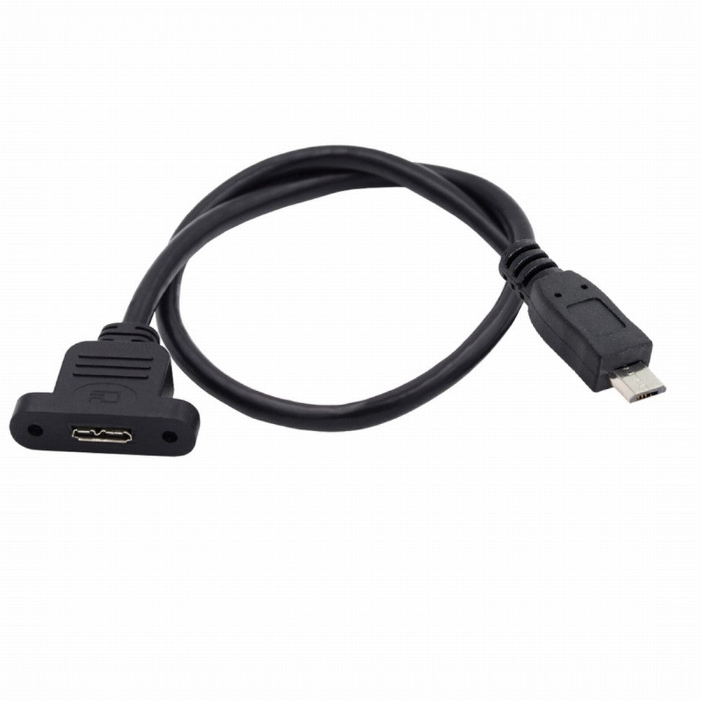 Chenyang Micro USB 2.0 5Pin Male to Micro 3.0 Type-B Female Screw Mount Type Extension Cable 480Mbps U3-012-MM