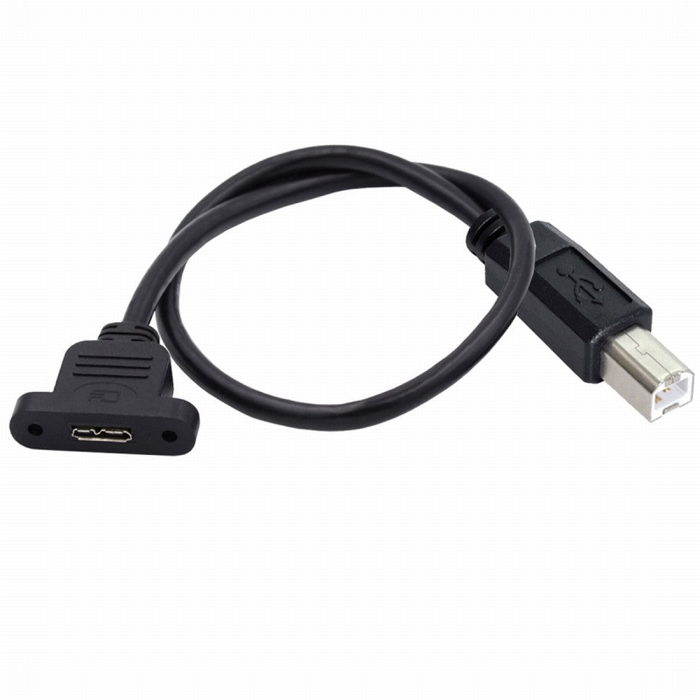 Chenyang Type-B USB2.0 Male to Micro 3.0 Type-B Female Screw Mount Type Extension Cable 480Mbps U3-012-BM