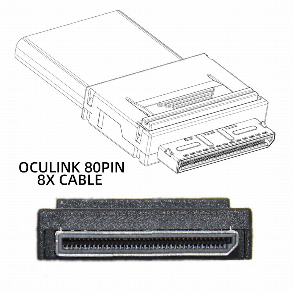 Chenyang Oculink PCIe PCI-Express SFF-8611 8i to SFF-8654 8i 8x Slimline SSD Data Active Cable 50cm SF-076