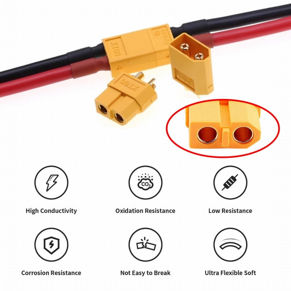 Chenyang XT60 Female to Female 12AWG Extension Cable Connector for RC Battery Portable Power Station Solar Panel PW-052-FF