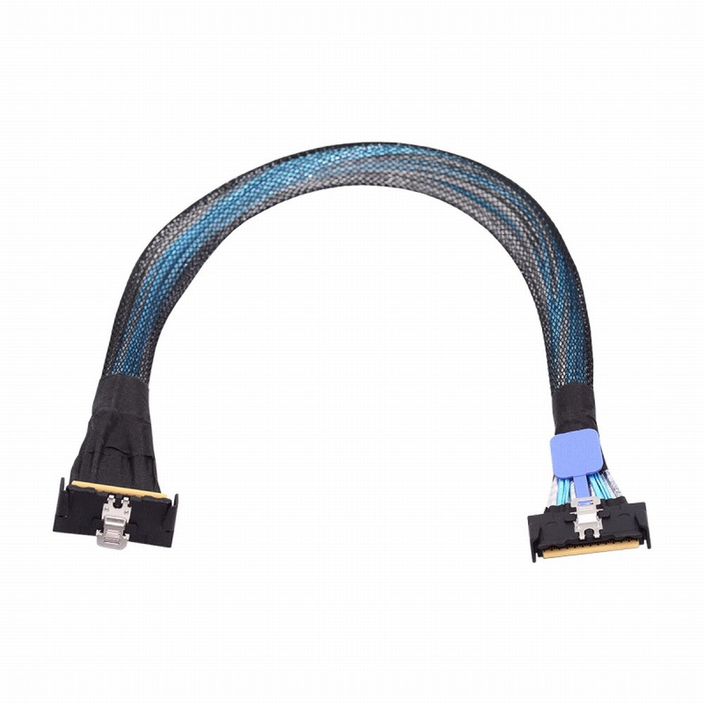 Chenyang PCI-E 5.0 Mini Cool Edge IO MCIO Angled PCI-E 8i 74Pin Male to MCIO 74Pin Male Extender Cable 35cm SF-063-UP