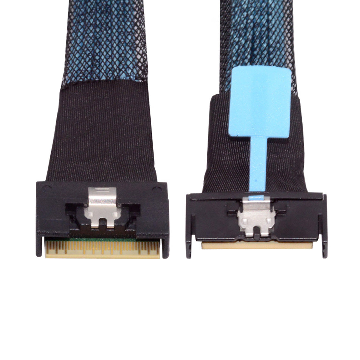 Chenyang PCI-E 5.0 Mini Cool Edge IO MCIO PCI-E 8i 74Pin Male to Slimline SFF-8654 SAS 4.0 74Pin Male Extender Cable 50cm SF-075-BK