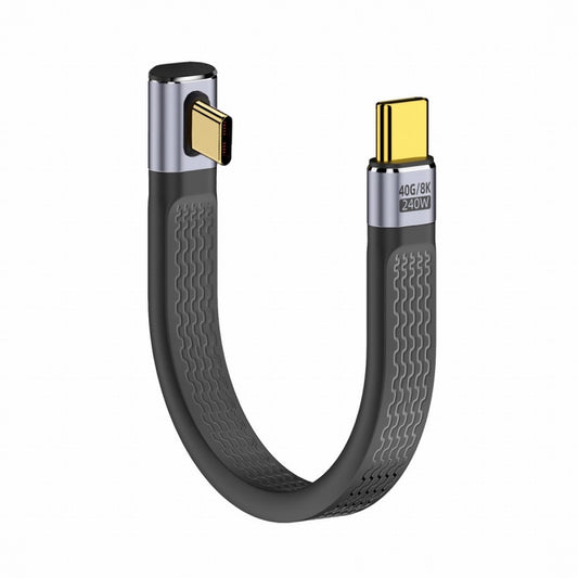 Chenyang Low Profile Angled 240W Type-C USB-C Male to Male USB4 40Gbps 100W 8K Flat Slim FPC Data Cable for Laptop Phone 13cm UC-002-0.13L