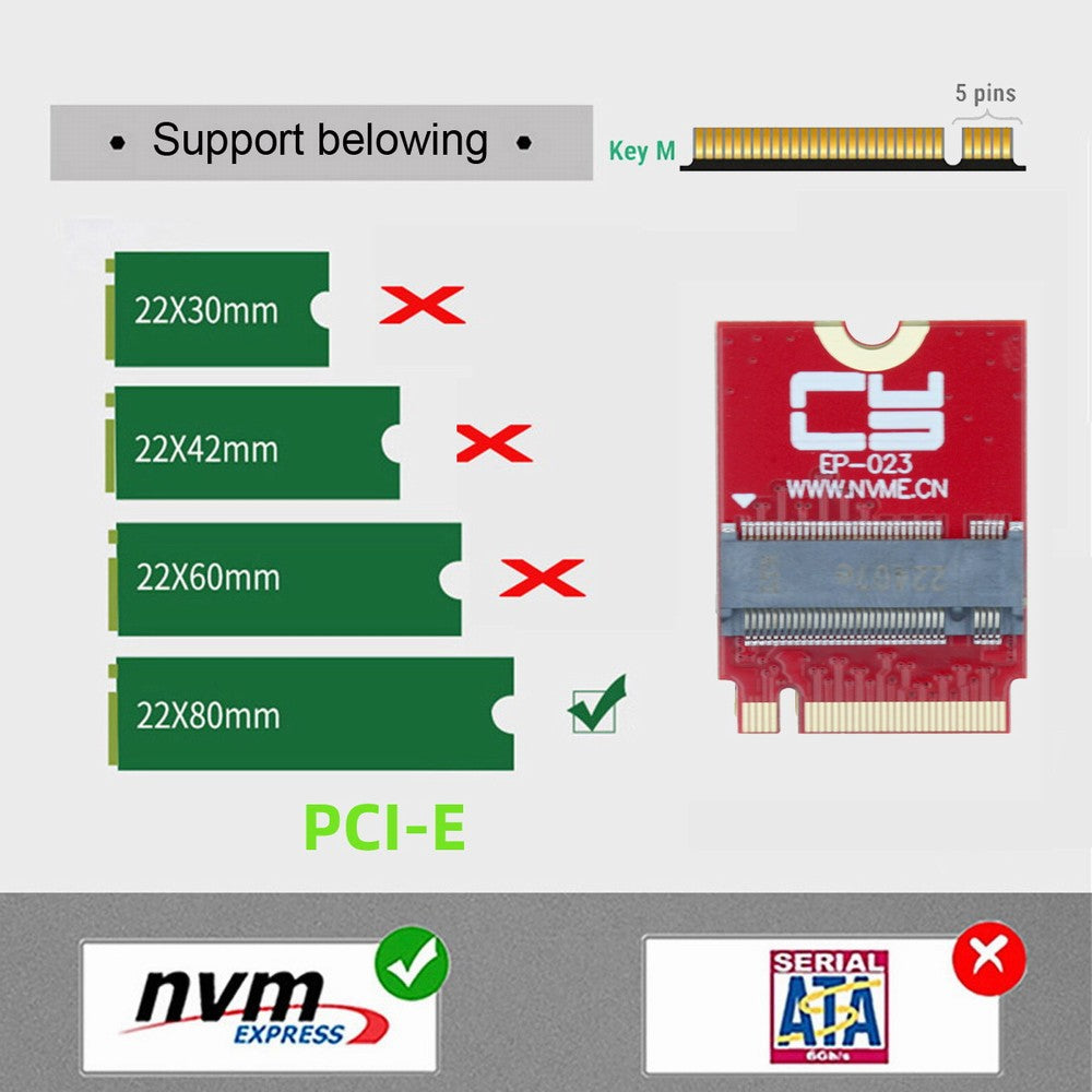 Chenyang NVME M-Key 22x30mm to 22x80mm NGFF Extension SSD Upgrade Adapter Compatible with ROG Flow X13 Gamings Laptop EP-023