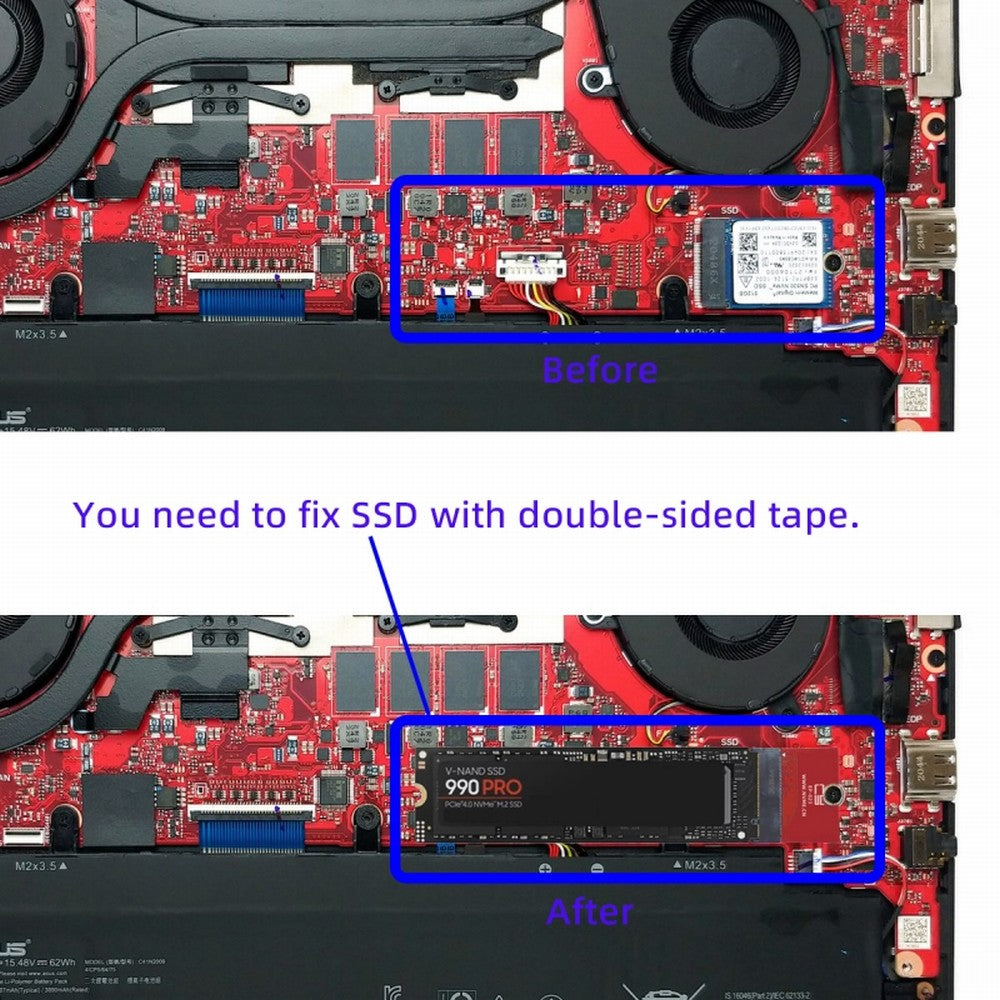 Chenyang NVME M-Key 22x30mm to 22x80mm NGFF Extension SSD Upgrade Adapter Compatible with ROG Flow X13 Gamings Laptop EP-023