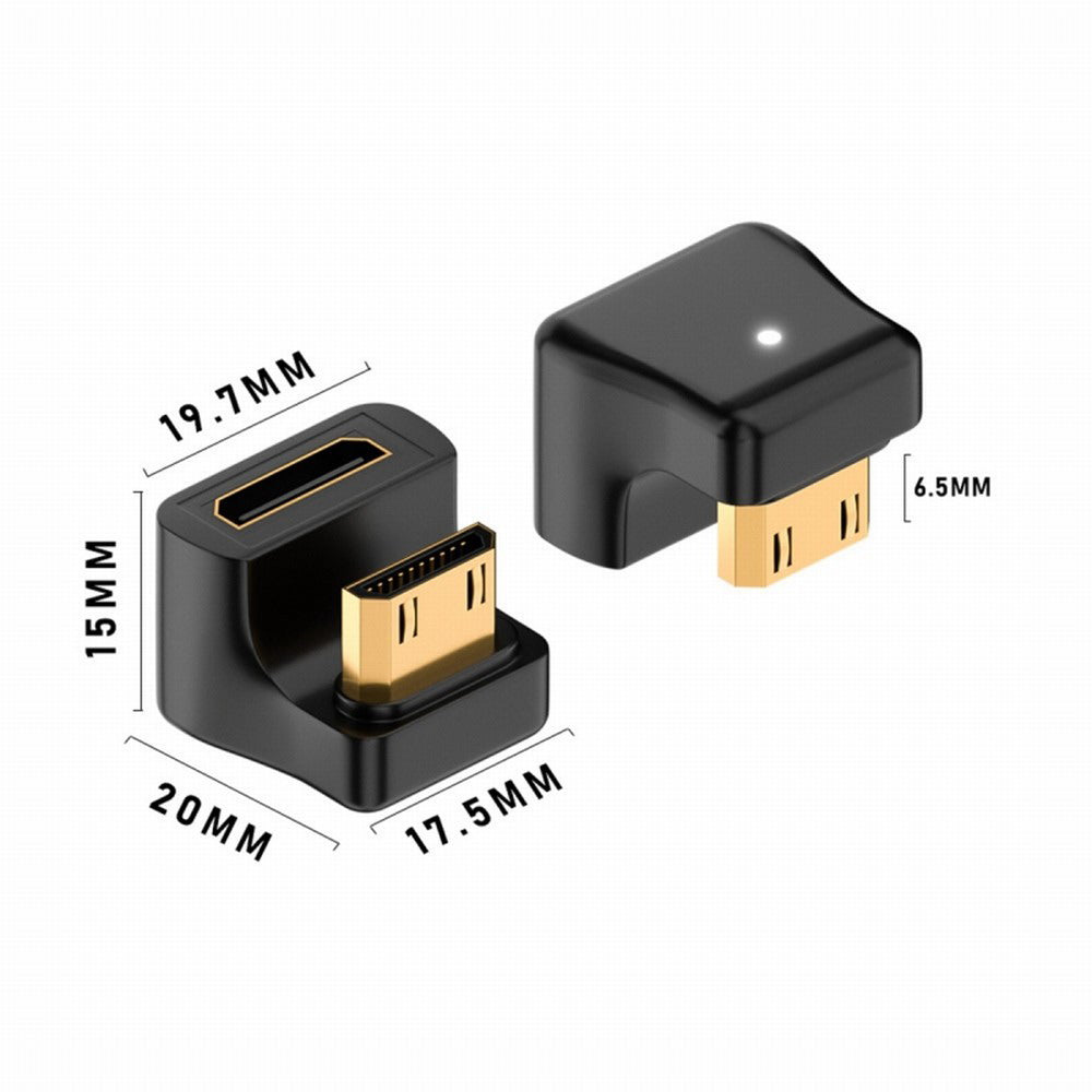 Chenyang 360 Degree Up Opposite U Shape Back Angled Mini HDMI 1.4 Male to Mini Female Extension Adapter Converter HD-031-UP