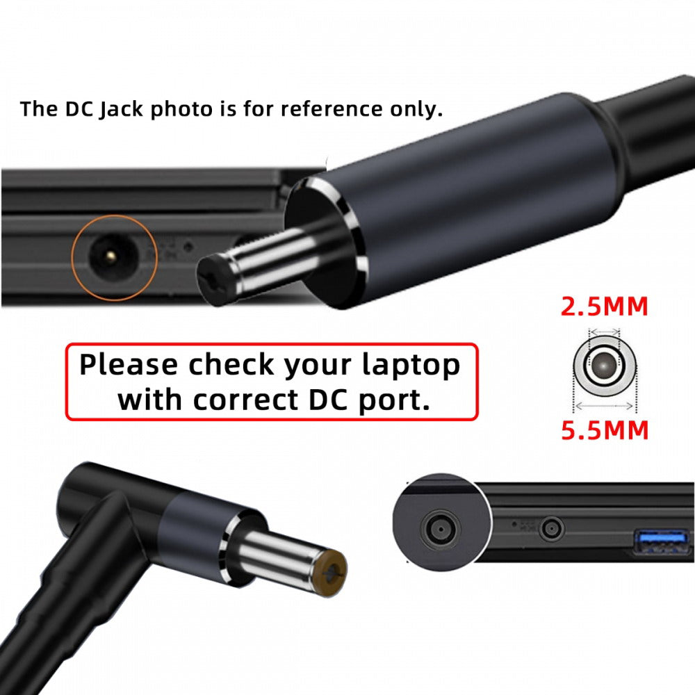 Chenyang Type C USB-C Input to 20V DC 5.5*2.5mm Output Power 100W 135W 140W 65W PD Charge Cable for Laptop UC-065-5525MM