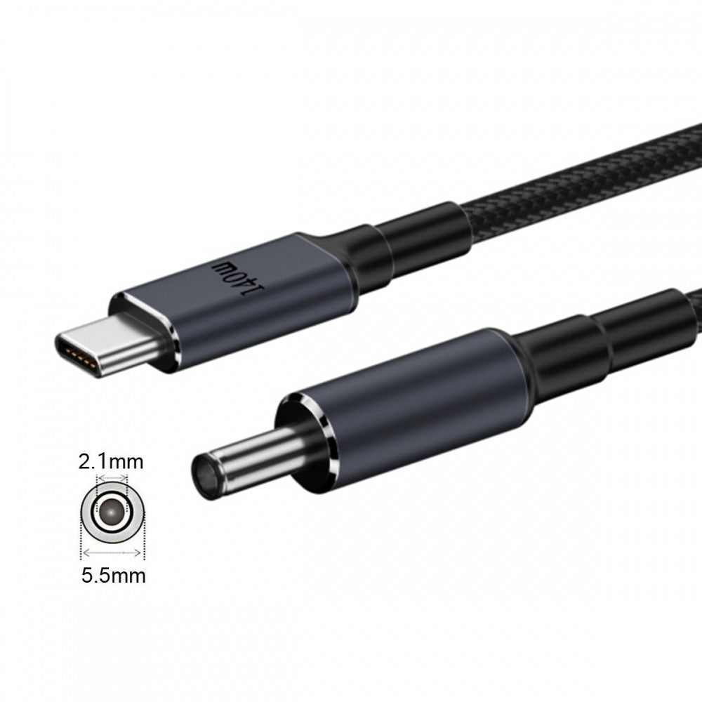 Chenyang Type C USB-C Input to 20V DC 5.5*2.1mm Output Power 100W 135W 140W 65W PD Charge Cable for Laptop UC-065-5521MM