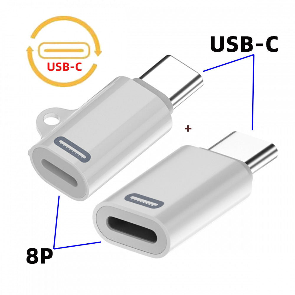 Chenyang 2pcs/set USB-C Type C Male to 8P Female 27W Power 480Mbps Data Adapter Compatible with iPhone 15 & Android & Tablet U2-058-LT020